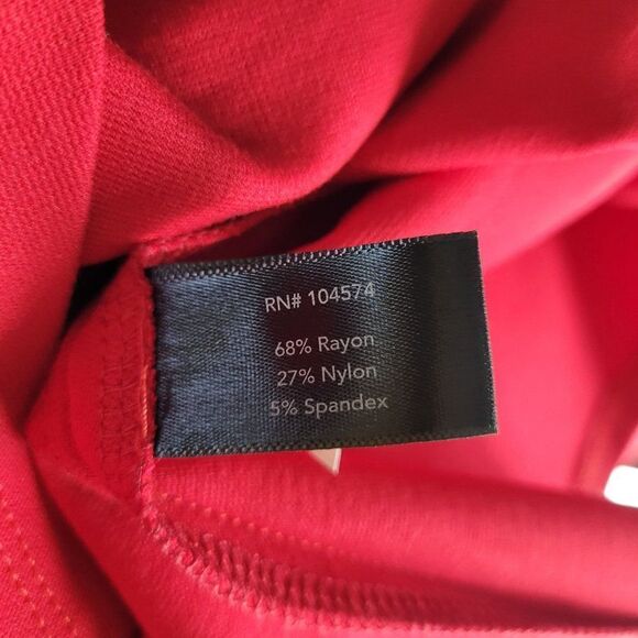 Boston Proper Dress Off Shoulder 3/4 Sleeve Tea Length Fit & Flare Stretch Red M - Picture 10 of 12